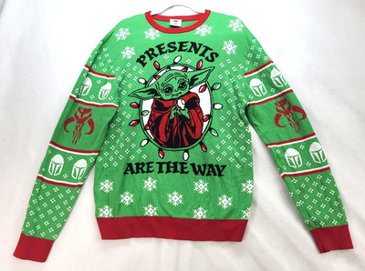 Star Wars Mandalorian Ugly Christmas Sweater Presents Are the Way Size XL
