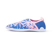 New SPEEDO Nectar Aquafloat Bootie Water Shoe Blue/Pink Palm Kids Medium 2 - 3