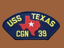 U.S NAVY SHIP HAT PATCH USS TEXAS CGN-39 USA MADE HEAT TRANSFER