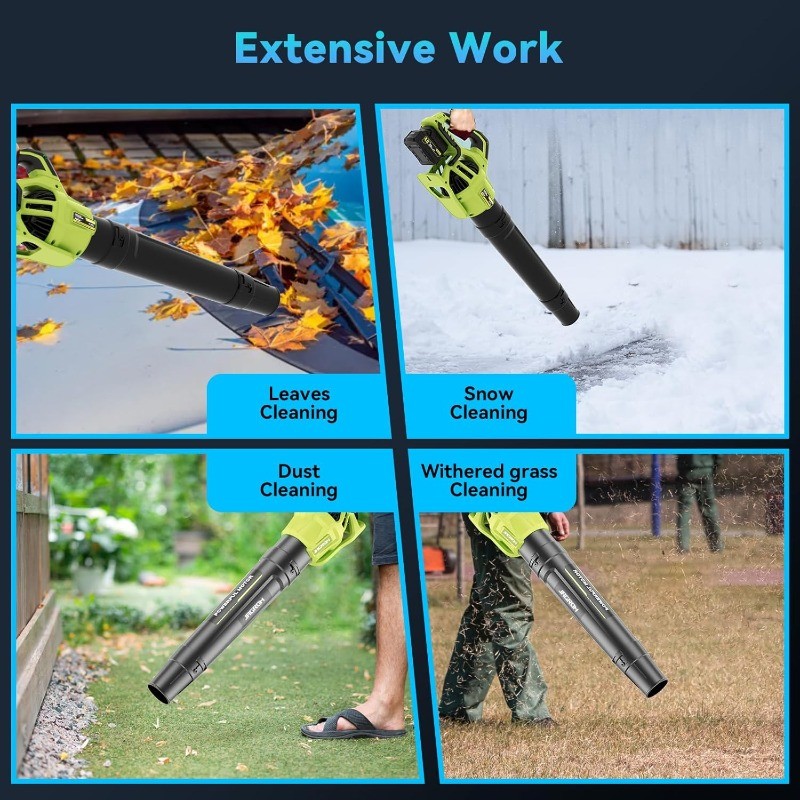 Leaf Blower Cordless with 2 x 4.0Ah Battery and Charger, 780CFM 260MPH Electric 