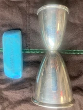 ART DECO STYLE Vintage Sterling Silver Double Shot Jigger 42gms BARTENDER LIQUOR