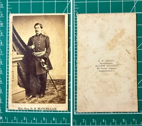 George B. McClellan Civil War CDV Photo – Union Major General Uniform Sword