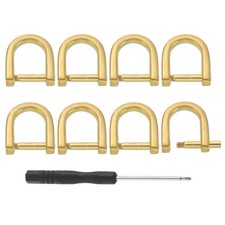 8Pcs D-Rings Screw in Shackle 9mm U Shape D Ring for Purse DIY Gilding Gold