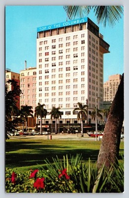 Vintage Columbus Hotel Miami Florida Biscayne Blvd Chrome Postcard