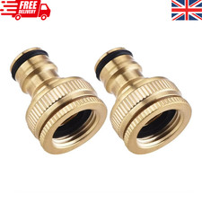 2xBrass Tap Connector Adaptor Universal Garden Tools Water Fit Hose Pipe Outdoor