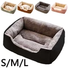 PET DOG BED CAT BEDS LUXURY SOFT WASHABLE PUPPY CUSHION WARM PET BASKET-S M L