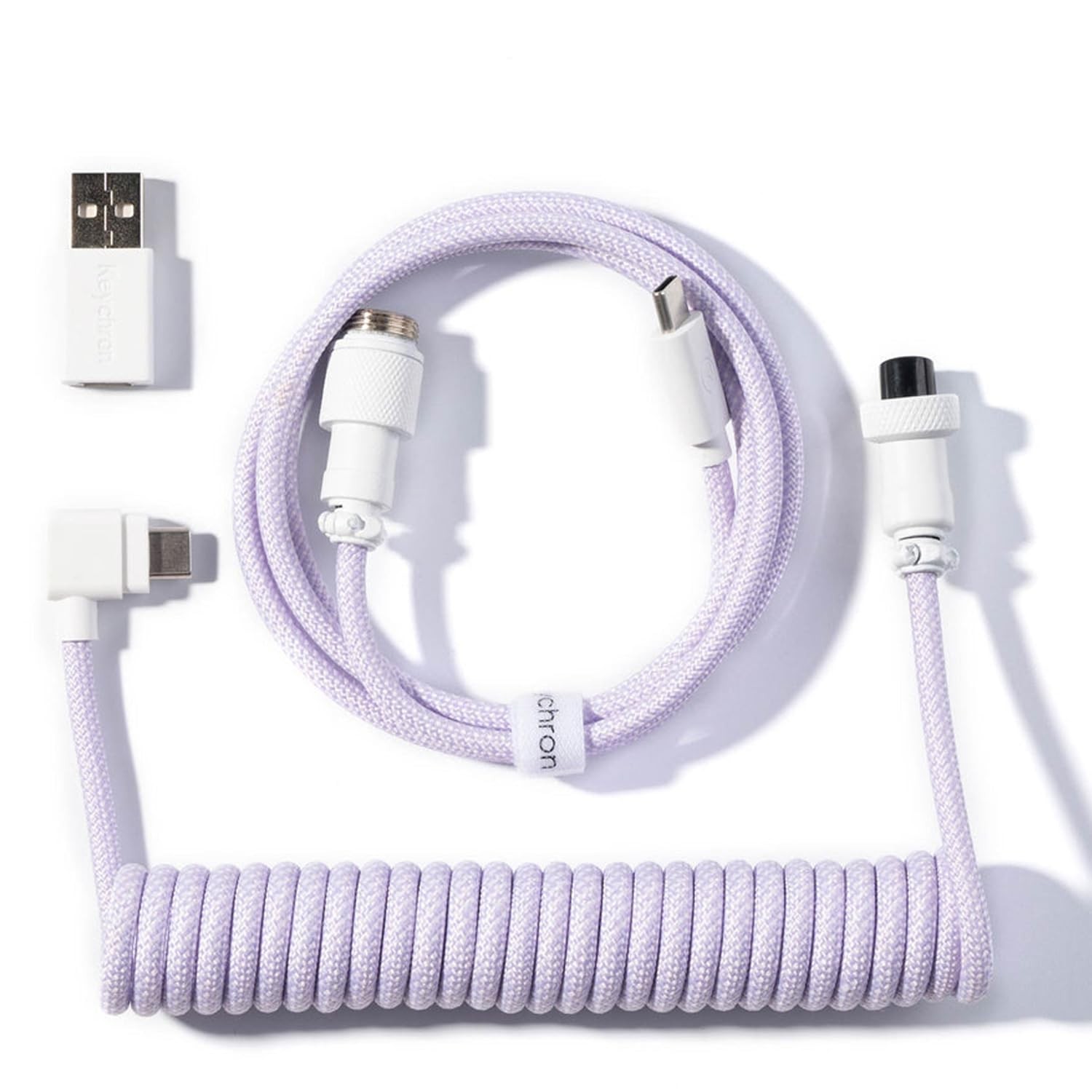 Keychron Coiled Aviator Cable USB-C, 5-Pin GX12 Detachable Aviation Connector...