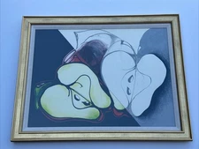 MID CENTURY PAINTING ABSTRACT EXPRESSIONISM APPLE LEON VERMILYA MODERNIST RARE