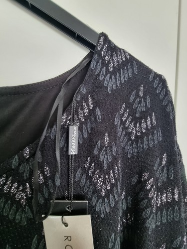RÖMER schwarz Glitzer verziert Kontrast Kleid Größe 26/28 BRANDNEU MIT ETIKETT - Bild 12 von 22