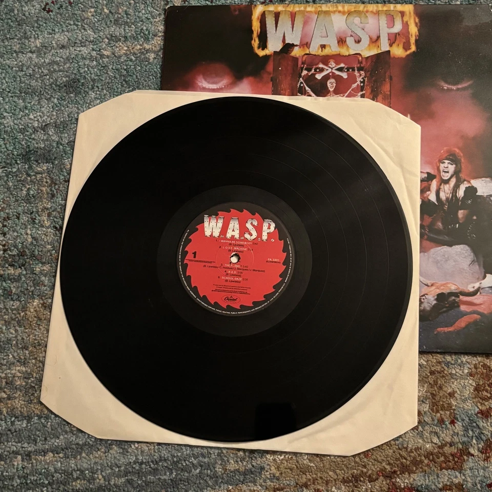 W.A.S.P. - Self Titled Debut Album - Vinyl LP - UK Press - 1984 - WASP Foto 3 de 3