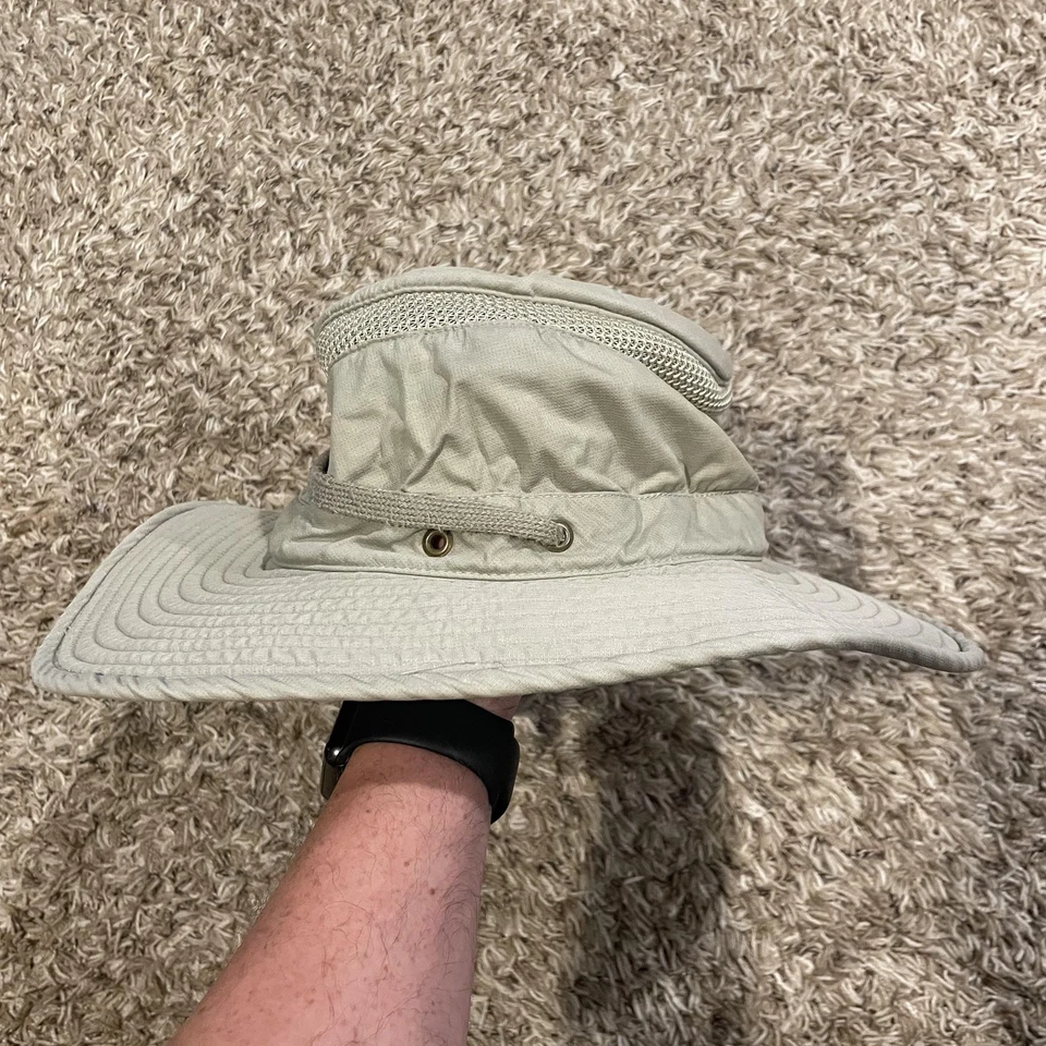 Tilley Organic Airflo Hat Mens 7 3/8 Khaki Mesh Wide Brim T4MO - Image 4 of 4