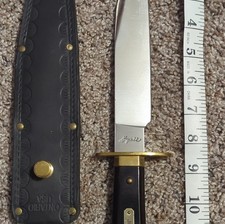 Ontario Plainsmen Bagwell Knife Wood Handle Steel Leather Sheath