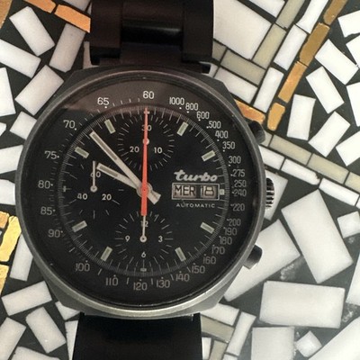 Turbo Chrono Valjoux 7750 Vintage im Porsche  Design schwarz