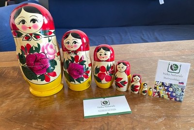 Russian Matryoshka nesting dolls set of 7 hand-painted folk art