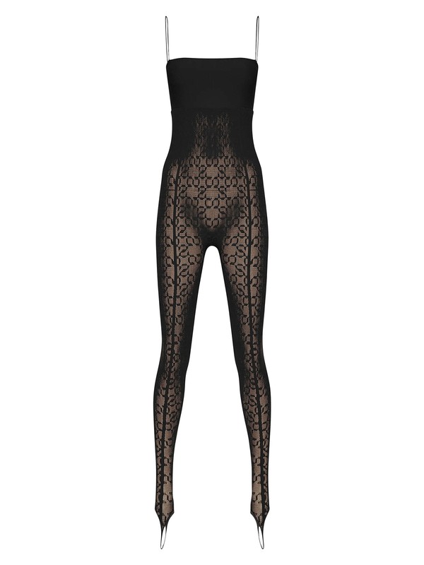 NWT  $580 Wolford  SIMKHAI x Wolford Semi-Sheer Logo Jumpsuit sz M