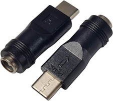USB C to DC Power Adapter Type C Male 5.5x2.1mm Female Black
