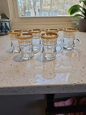 Turkish Tea Cups Glasses Set Of 6 Floral