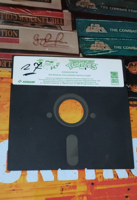 Teenage Mutant Ninja Turtles (Konami 1990) Commodore C 64 (Disk) works 8-bit