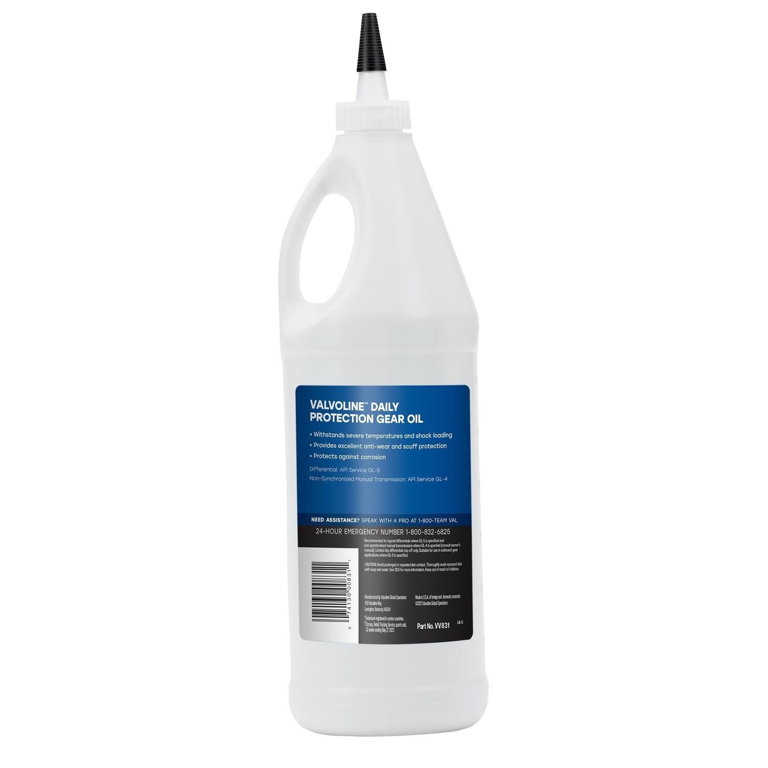 Valvoline VV831 Gear Oil, 1 Qt, Bottle, 80W90