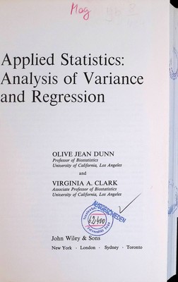 Applied Statistics: Analysis of Variance and Regression Probability & Ma 2235097