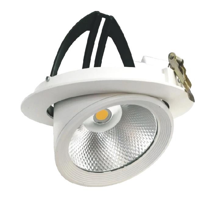 Faro LED COB 30W a incasso rotondo Orientabile 220v F.I.180-185mm