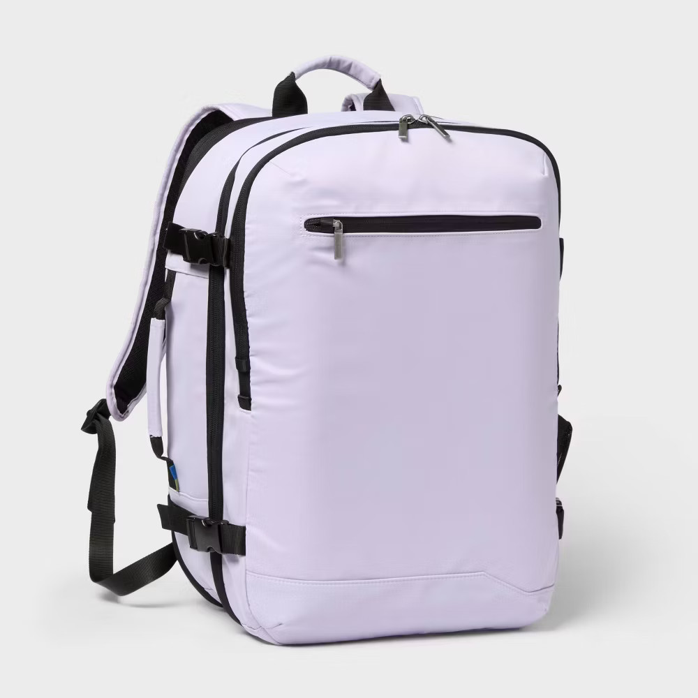 40L Travel Backpack with Expansion - Open Story Thistle