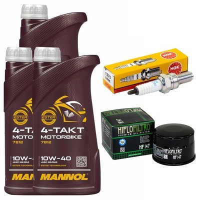 Inspektion Öl Set 3L Ölfilter Zündkerze für Kymco Xciting 500 Xciting500 2005-06