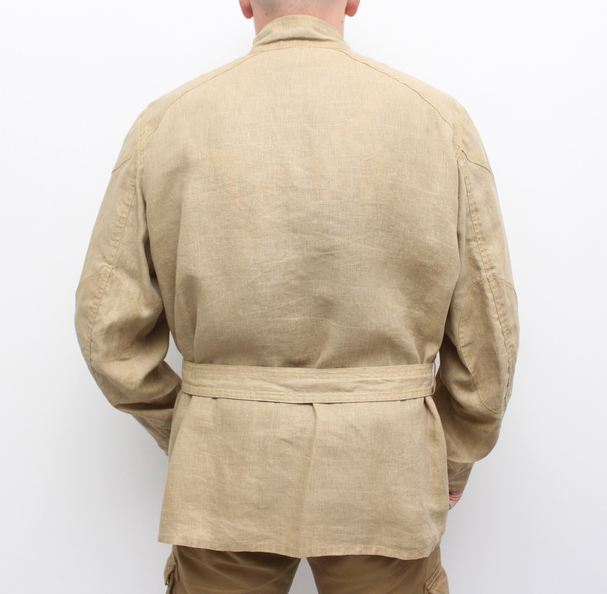 Men's BELSTAFF Linen Belted Biker Motorcycle Jacket Men's BELSTAFF Linen Belted Biker Motorcycle Jacket
