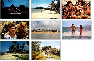 8 cards ~ FIJI 1960s Hotels , mana island , Deuba Beach ~ UNPOSTED