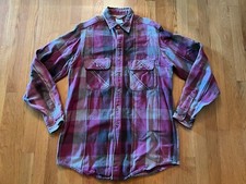 VINTAGE Carhartt Thick Cotton Flannel Shirt Large Plaid 90s USA Long Sleeve Work