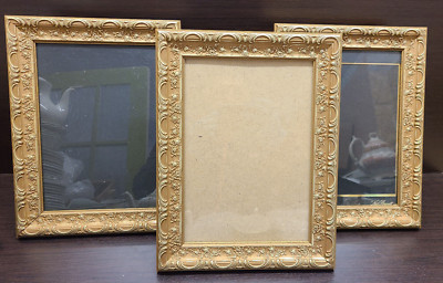 3x Holzrahmen golden für Drucke Gemälde 27x36cm