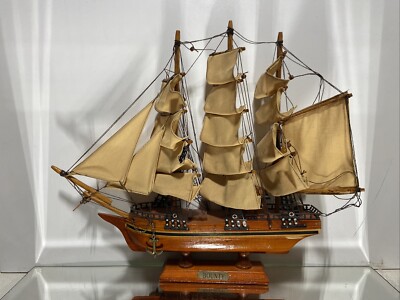 VTG. Model Ship Wooden Tall Ship Bounty Tall Model Ship 19''