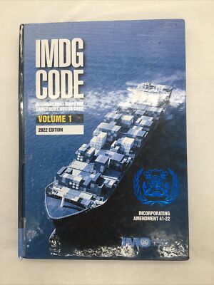 IMDG Code International Maritime Dangerous Goods Code Vol 1 2022 Ed Book USED