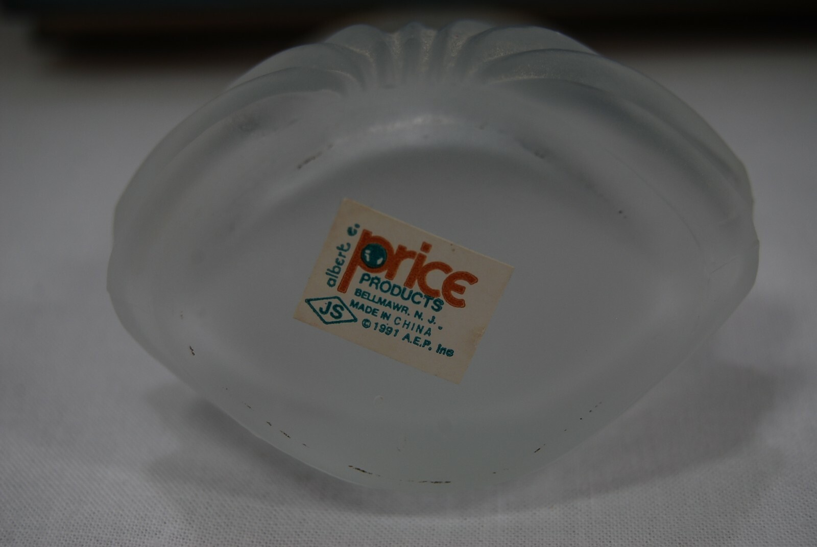 Vintage Frosted Glass Perfume Bottle with Ground Glass Stopper 