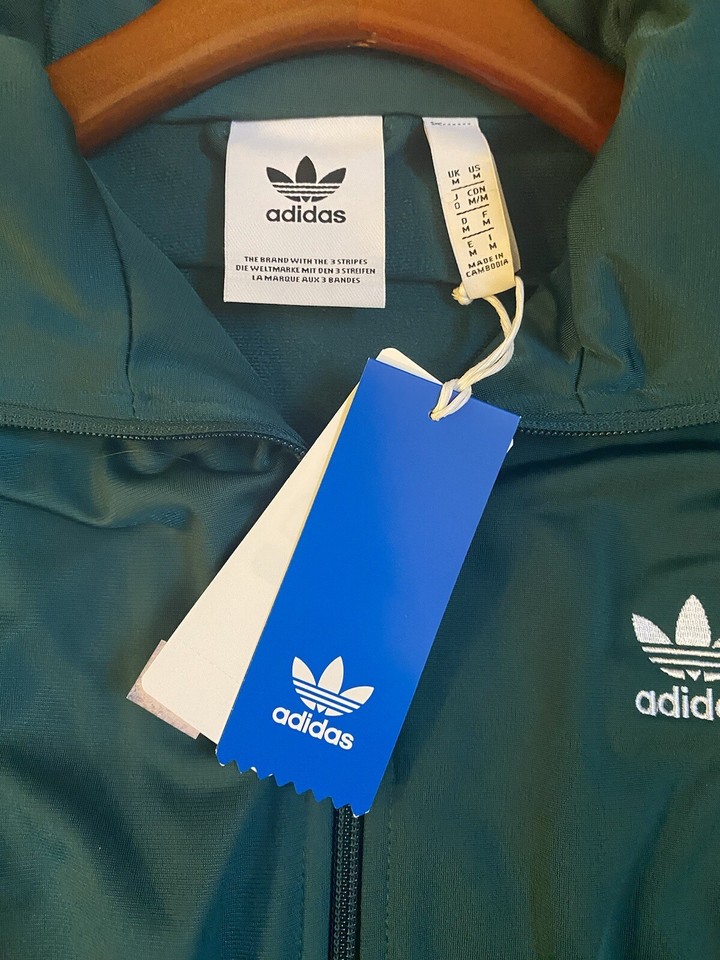 Adidas Firebird Mens Jacket Green Sz Med White Stripe eBay