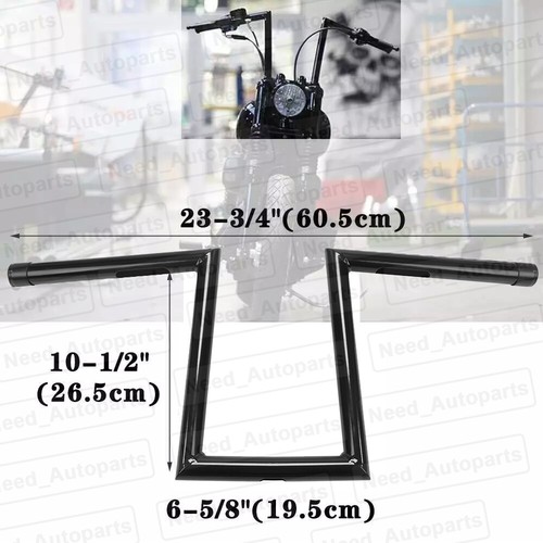 10-1/2" Rise Ape Hanger Handlebars 1" Z-Bar Drag Bars For Harley ...