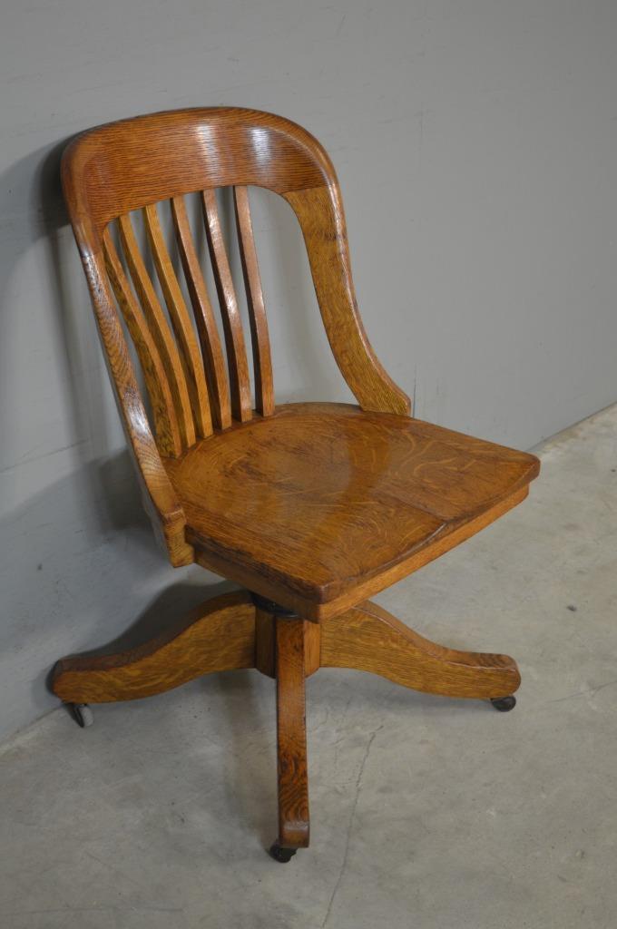 Antique Oak Office Chair, Swivel and Tilt 21548 eBay