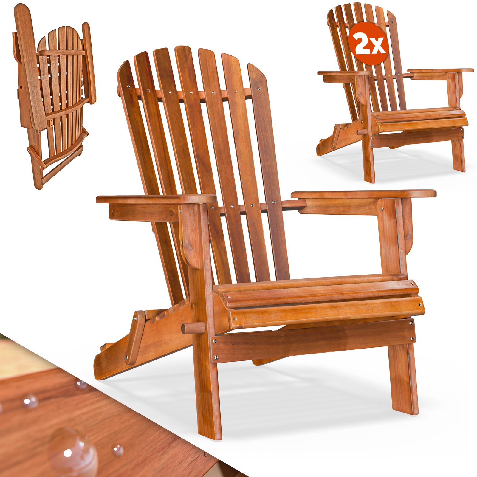 Chaise Adirondack pliable pour aménager un coin détente sur la terrasse