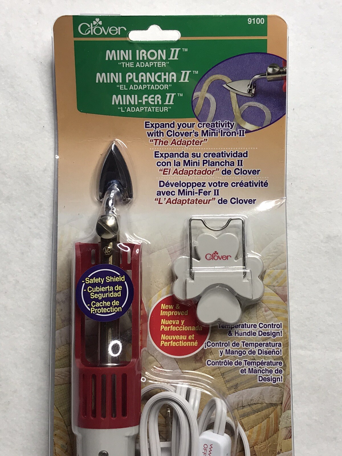 Clover Mini Iron II "The Adapter" For Sewing,Quilting & Crafting 9100