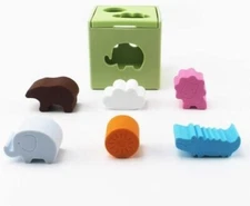 Shape Sorter Toy, Toddler and Baby Sorting and Matching Activity Cube, Colorful