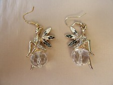 Fairy Earrings - Enamel jewels and Gold coloured possibly plated but not marked