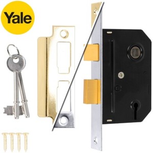 YALE 3 Lever SASH LOCK Chrome/Brass Wooden Bathroom Door Mortice Bolt ...