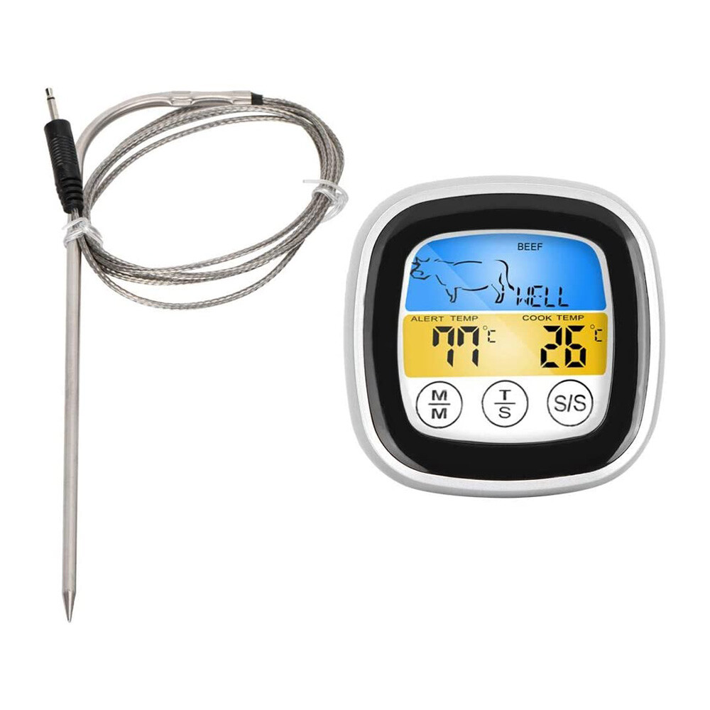 Meat Thermometer 2in1 Digital Food Kitchen Touch Screen Temperature Tester-image