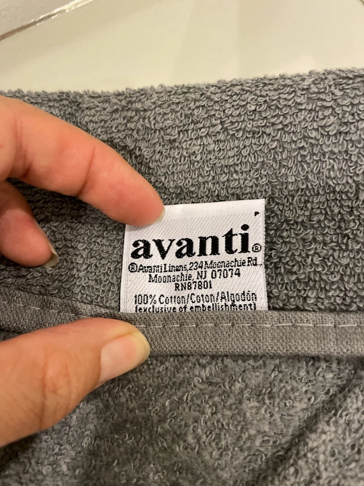 Avanti Hand Towel Chevron Galaxy Gray/Grey & Silver, Small Nickel, NEW Set - Image 3 of 4