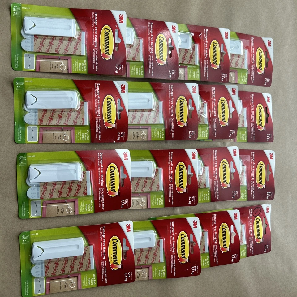 Colgante 3M Command libre de daños 5 libras - Lote de 16 perchas y 32 tiras Foto 3 de 4