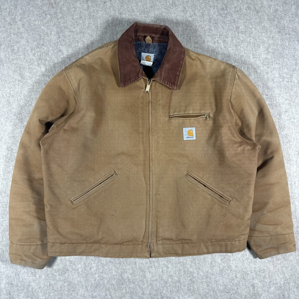 【希少】USA製Carhartt Detroit jacket J01 DNY Vintage Carhartt Jacket Navy Blue Detroit J01 DNY Blanket