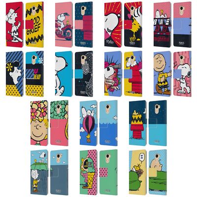 OFFICIAL PEANUTS HALFS AND LAUGHS LEATHER BOOK CASE FOR WILEYFOX & ESSENTIAL