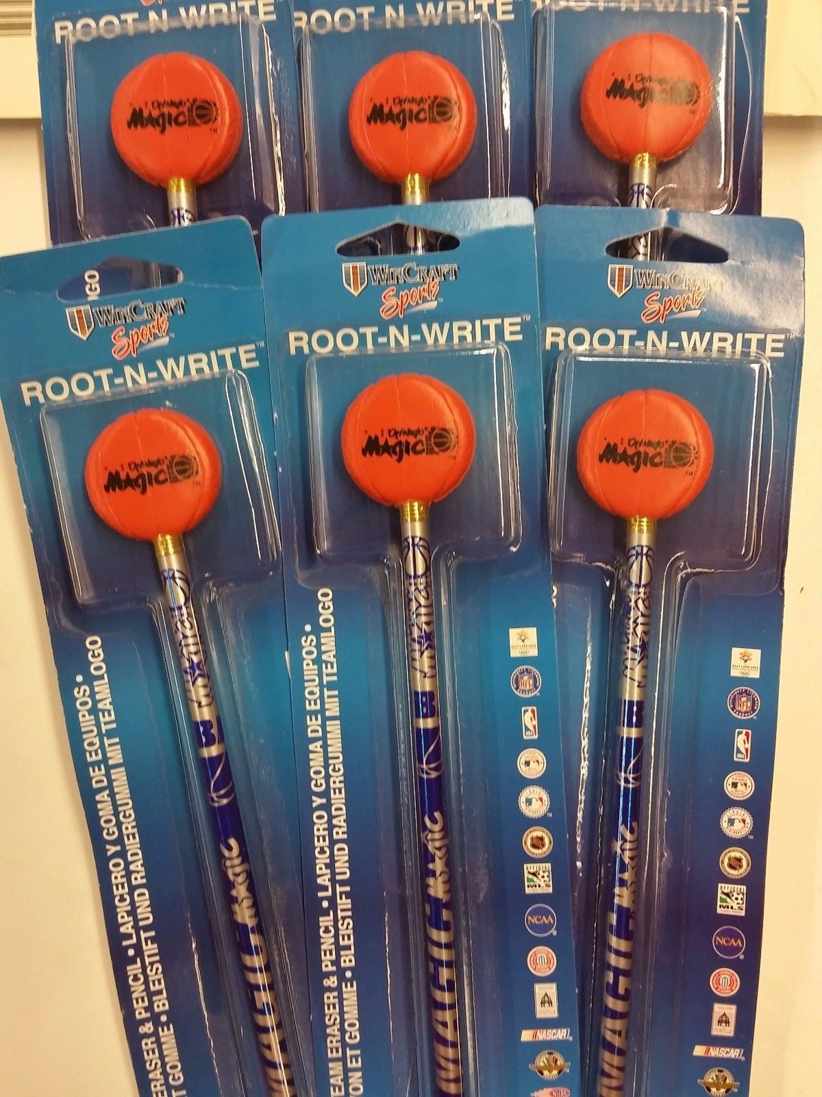 NBA Orlando Magic Team Pencils & Erasers Set - Lot of 6 New-image