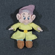 SNOW WHITE  SEVEN DWARFS, DOPEY PLUSH 10" BEAN BAG WALT DISNEY WORLD THEME PARK