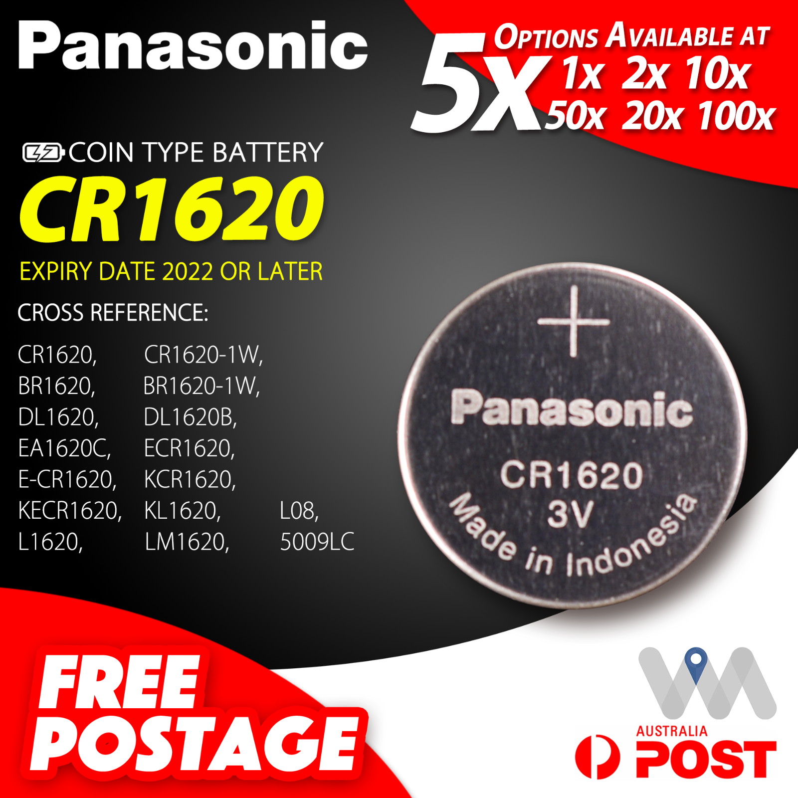 CR2032 2032 Coin Battery CR2412 CR2025 CR2016 CR1632 CR1620 CR1616